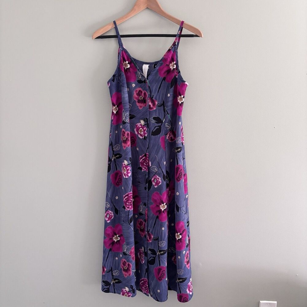 VTG Floral Midi Dress Cottage 90s Grunge Boho Whimsigoth Moody Romantic Fairy